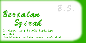 bertalan szirak business card